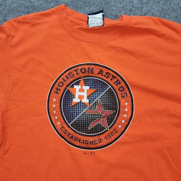 Houston Astros Tshirt Mens Medium Orange Short Sleeve MLB Baseball Sports‎ - Picture 2 of 7